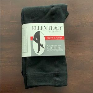 Black Ellen Tracy Fleece Tights